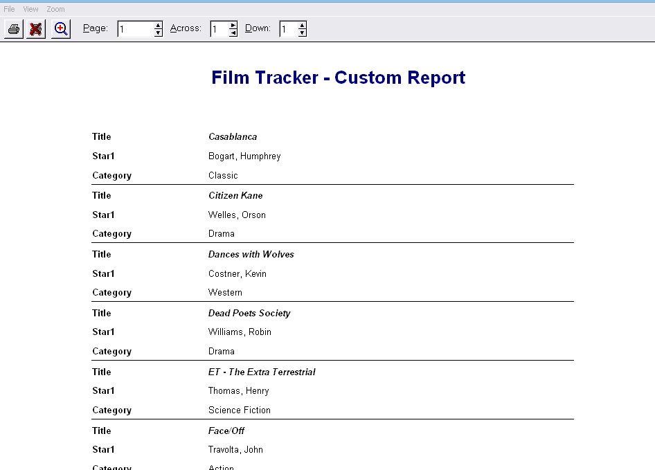 Movie Organizer Report